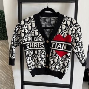 Kids' Black and Red Heart Cardigan inspired 10